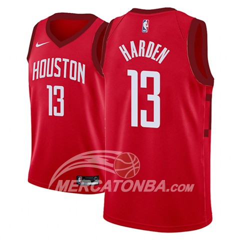 Maglia NBA Houston Rockets James Harden Earned 2018-19 Rosso